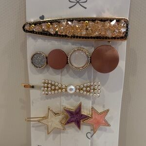 Posh Acrylic & Stone Hair Clip Set